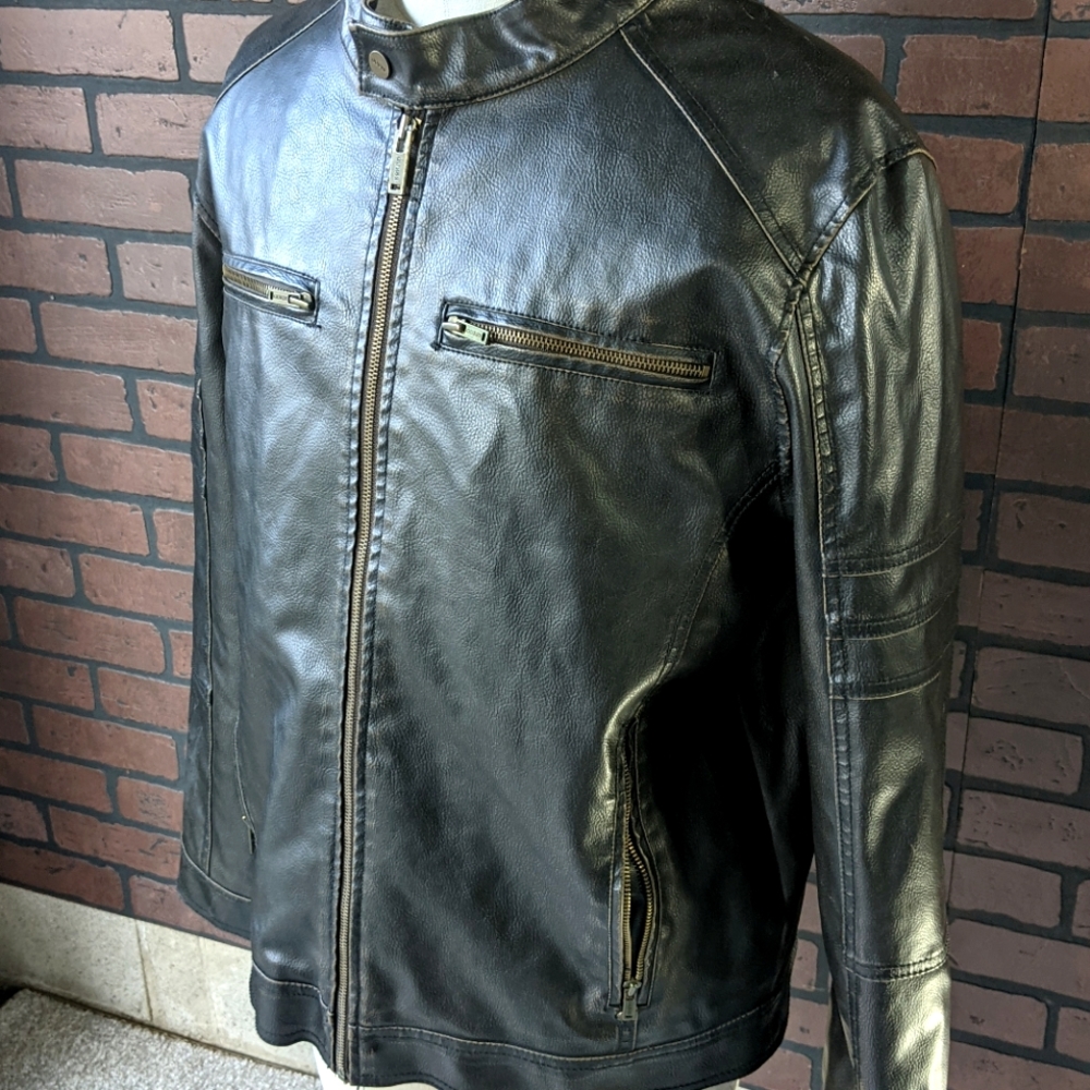 Guess Mens Leather Jacket